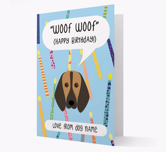 Personalised 'Woof Woof' Birthday Card with {breedFullName} Icon